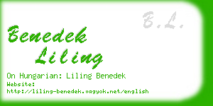 benedek liling business card